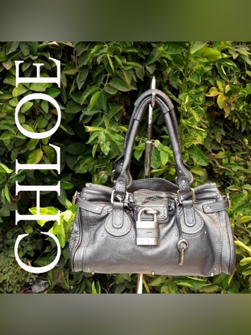 Chloé COA FALL ‘05 Paddington Metallic Taupe Leather-Lock & Key RARE RELEASE - Picture 16 of 16
